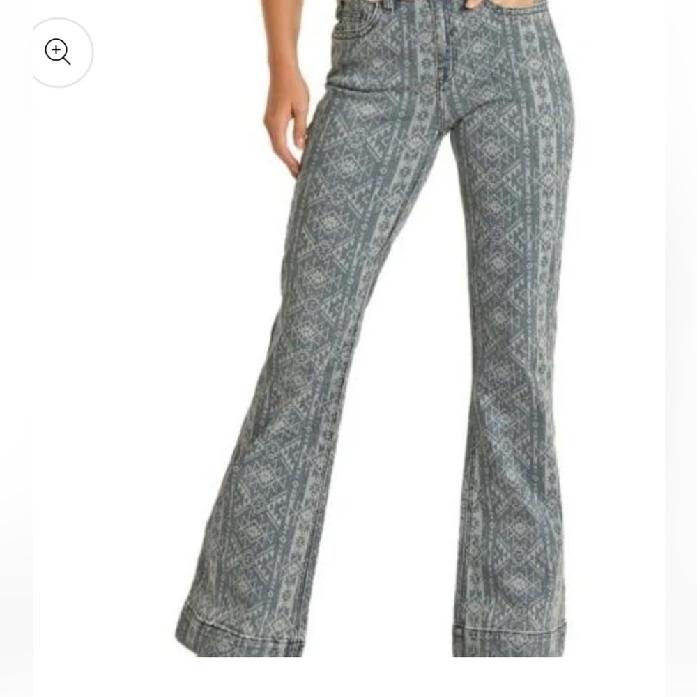 Rock&Roll x Hooey flare aztec print jeans